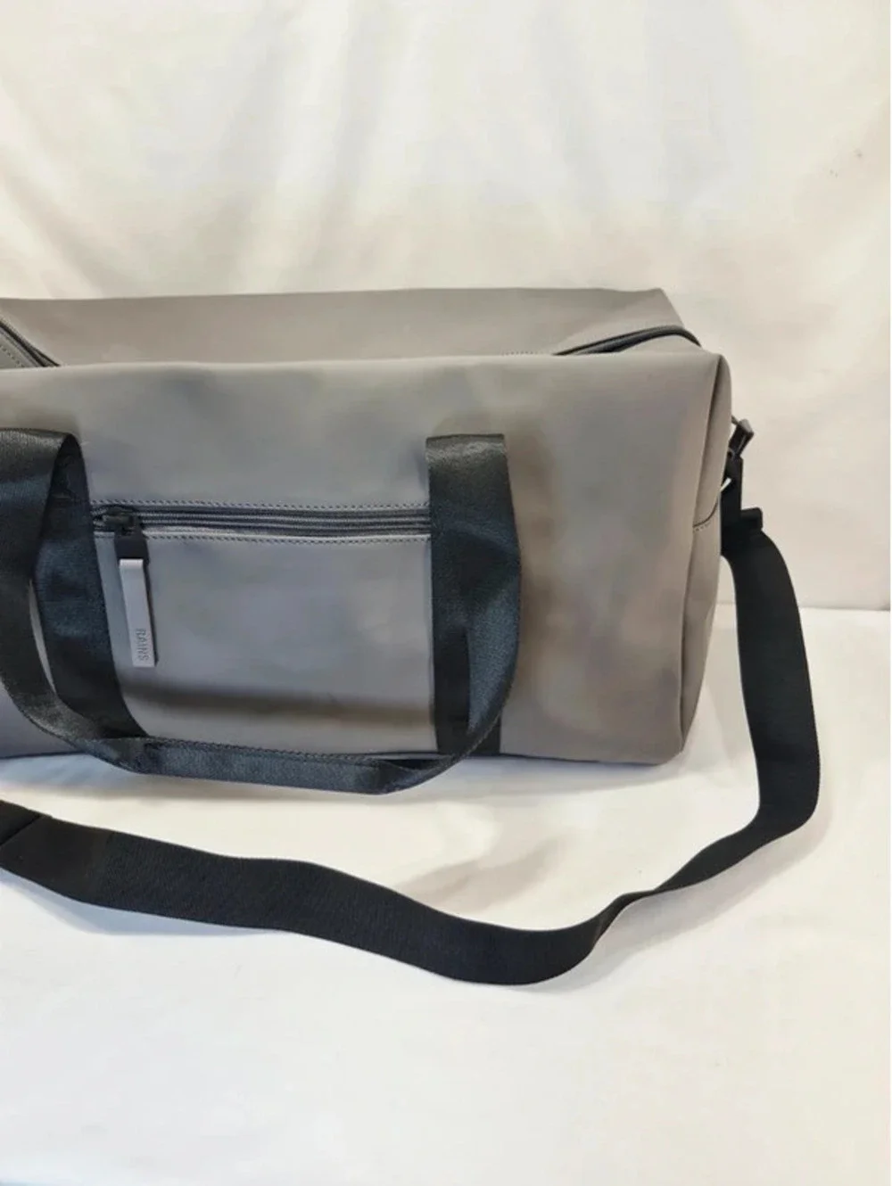 Rains Trail Gym Duffle Bag in Gray Shoulder Strap Waterproof